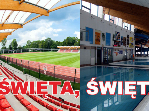 Zapraszamy: na stadion w przedświąteczną sobotę, na basen w świąteczny poniedziałek